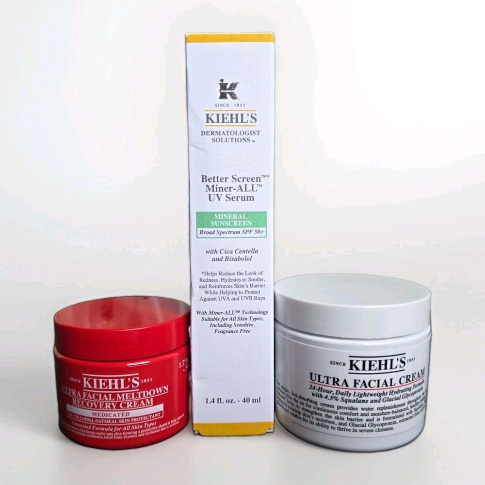Kiehl’s 3-Piece Lot Ultra Facial Cream, Meltdown Recovery Cream & Mineral Serum